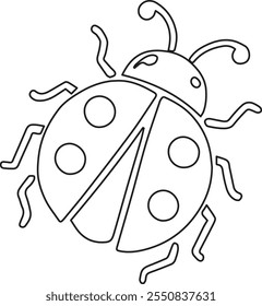 Projeto de ilustração de arte vetorial joaninha.