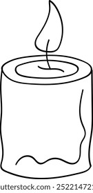  Simple Line Art Drawing of a Lit Candle