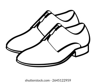 Desenho de arte de linha simples de um par de homens formais vestido sapatos em um fundo branco
