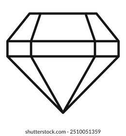 Simple line art drawing of a sparkling diamond