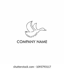 simple line art duck logo template