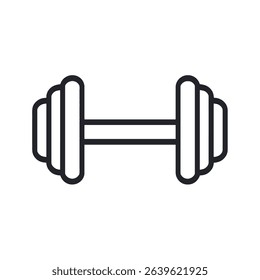 Simple line art dumbbell icon fitness gym weightlifting exercise