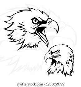 Simple line art eagle, you can use for icons, design materials, logos, etc.