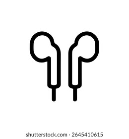 Símbolo de ícone de interface minimalista de gadget de áudio de fone de ouvido de arte de linha simples