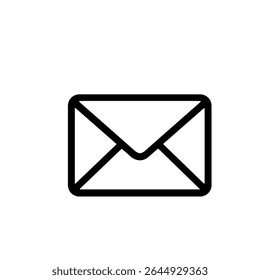 Simple Line Art E-Mail-Nachricht Symboldarstellung für Kommunikationszwecke