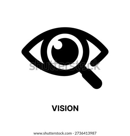 Simple Line Art Eye with Magnifying Glass Focus Icon Illustration