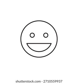 Línea simple de un rostro con una amplia sonrisa, que denota alta satisfacción o alegría.