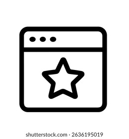 Simple Line Art Favorite Star Icon Browser Window Interface Element