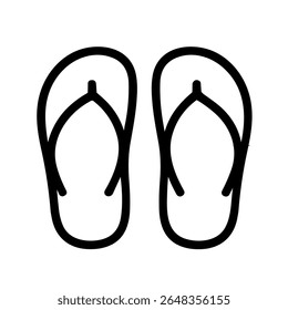 Simples Linha Arte Flip Flop Verão Calçado Férias Ícone Praia