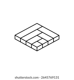 Simple line art floor plan icon
