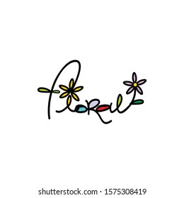 simple line art floral word logo