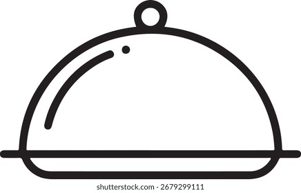 Icono de cloche de comida de arte de línea simple
