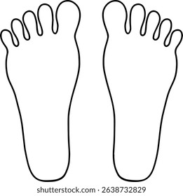 Simple Line Art Foot Sole Illustration