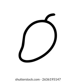 Simple Line Art Fresh Mango Fruit Tropical Food Illustration Symbol