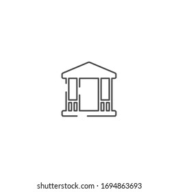 simple line art gazebo logo icon design