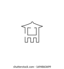 diseño del logotipo de gazebo de línea simple