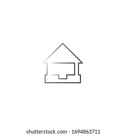 simple line art gazebo logo icon design