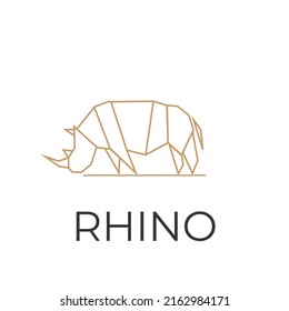 Simple line art geometric rhino illustration logo