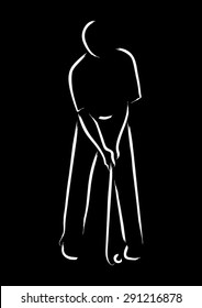 Simple line art of a golfer