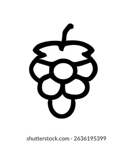 Diseño de icono dibujado a mano de forma de contorno de fruta de uva de línea simple