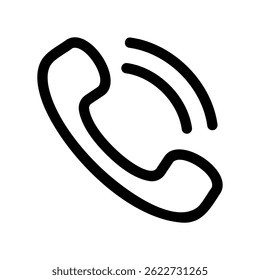 Simple Line Art Graphic Symbolizing Communication via Phone Receiver