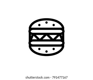 Simple Line Art Hamburger Illustration Symbol Logo Modern Vector