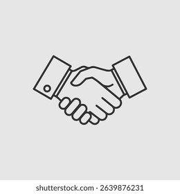 Simple line art handshake icon graphic