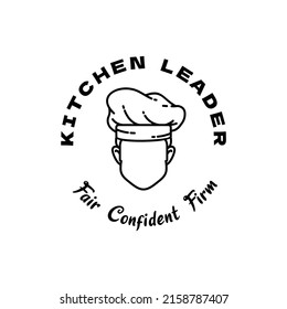 Simple Line Art Head Chef For Restaurant Or Kitchen Logo Vector Design Inspiration