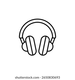 Simple Line Art Headphones Vector Graphic With Transparent Backdrop