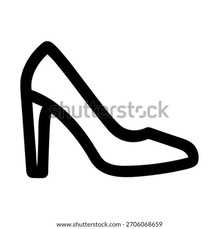 Simple Line Art High Heel Shoe Fashion Glamour Symbol Icon