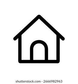 Simple Line Art Home Structure Building Real Estate Icon