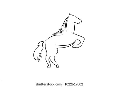 Simple Line Art Horse Stock Vector (Royalty Free) 1022619808 | Shutterstock