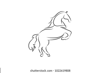 Simple Line Art Horse Stock Vector (Royalty Free) 1022619808 | Shutterstock