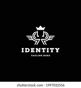simple line art horse logo design template elements
