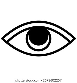 A simple line art of a human eye, representing vision and perception. The image conveys clarity and focus