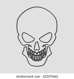 Simple line art of a human skull