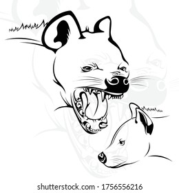 Simple line art hyena, you can use for icons, design materials, logos, etc.