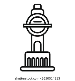 Simple line art icon of big ben, the famous clock tower in london, england