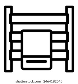 Simple line art icon of a bunk bed, ideal for furniture or interior design concepts