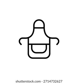 Icono de arte de línea simple de un delantal de chef con bolsillo