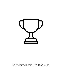 A simple line art icon of a classic, symmetrical trophy cup with handles and a stable base. Symbol for victory and award.