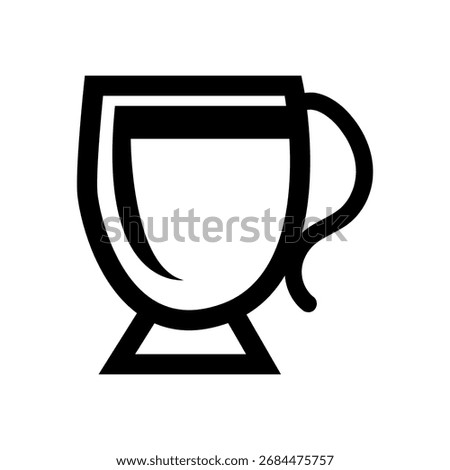 Simple line art icon of a coffee cup