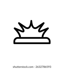 Icono de arte lineal simple que representa una explosión o explosión.