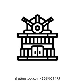 A simple line art icon depicting an observatory.