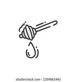 simple line art icon of a drop of honey, vector illustration