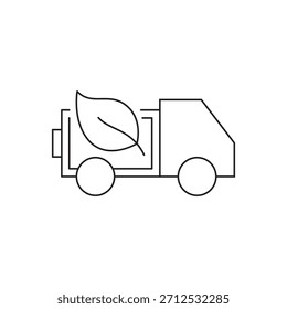 Simples ícone de arte de linha para a consciência ecológica no serviço de transporte e entrega.