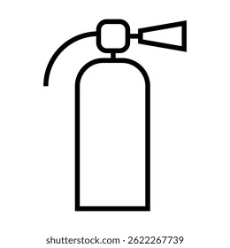 Simples ícone da arte da linha de um extintor de incêndio. Perfeito para segurança e sinalização de emergência.