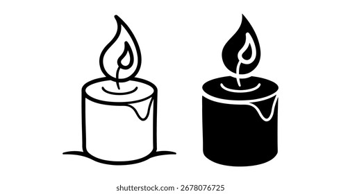 Einfaches Linienkunstsymbol einer Flamme oder eines Brandes
