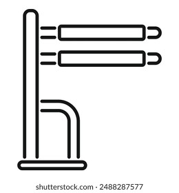 Simple line art icon of a gate turnstile allowing one person to enter at a time