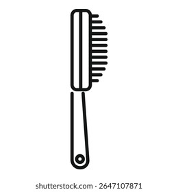 Simples ícone de arte de linha de uma escova de cabelo, perfeito para representar penteado e penteado